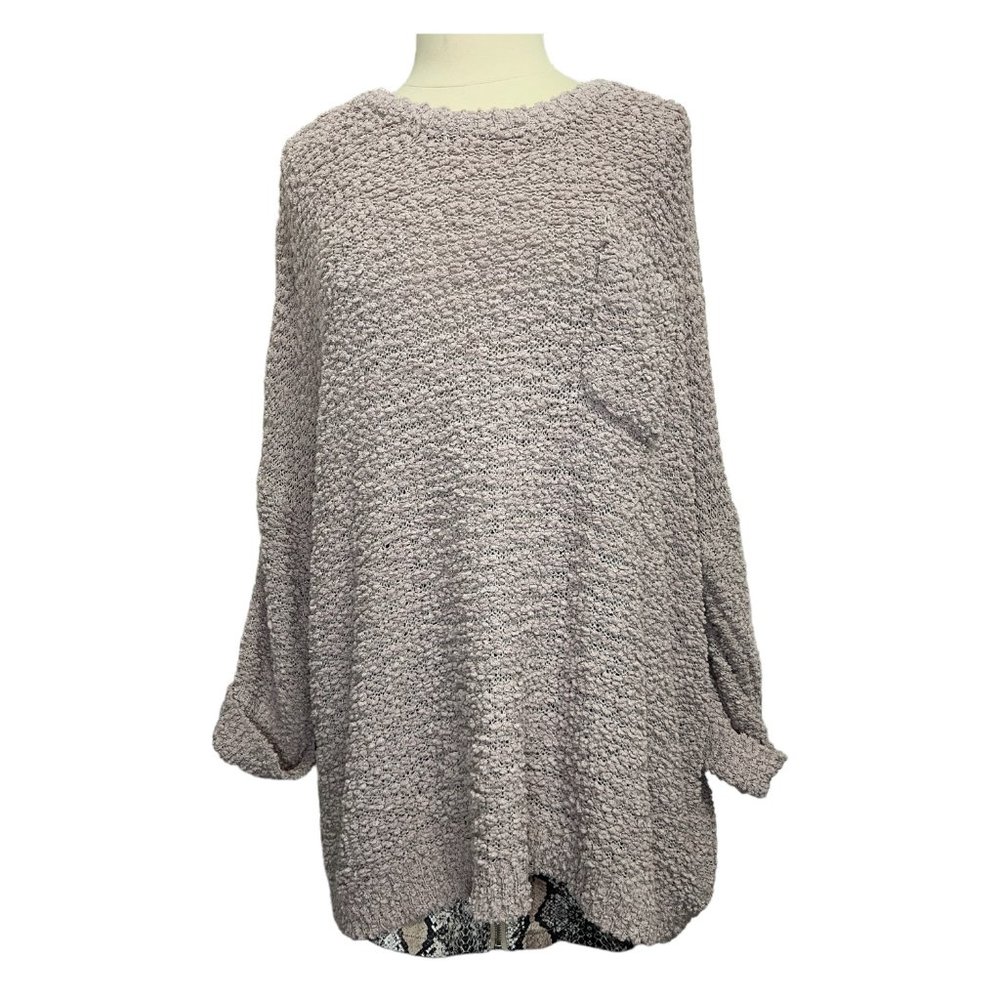 Pale pink nubby oversized sweater